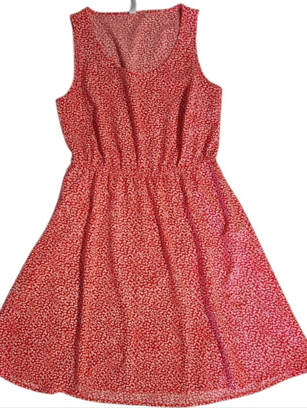 ONLY Red & White Ditsy Floral Dress - Size 6 (EU 38)